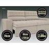 Sofá Omega 2,00m Assento Retrátil e Reclinável Velosuede - Netsofas - Areia - 3