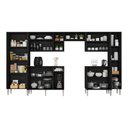 Ver imagem 4 de Armário Cozinha Modulada Completa 329,5cm Pequim Top Multimóveis Mp3754 Preto