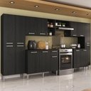 Ver imagem 1 de Armário Cozinha Modulada Completa 329,5cm Pequim Top Multimóveis Mp3754 Preto