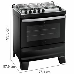 Fogão Atlas Agile Up 5 Bocas Automático Mesa de Inox Preto Bivolt - 6