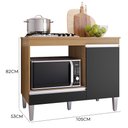 Ver imagem 4 de Balcão Cooktop Carla 105cm com 1 Porta Amêndoa/preto - Ajl Móveis