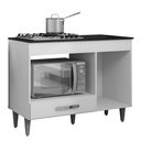 Ver imagem 3 de Balcão Cooktop Carla 105cm com 1 Porta Amêndoa/preto - Ajl Móveis