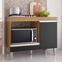 Ver imagem 2 de Balcão Cooktop Carla 105cm com 1 Porta Amêndoa/preto - Ajl Móveis