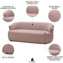 Ver imagem 3 de Sofá 3 Lugares Living Orgânico Sala de Estar 170cm Conka F05 Veludo Rosê - Mpozenato