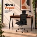 Ver imagem 4 de Conjunto de Escritório Mesa Niara e Cadeira Diretor Vegas Preto