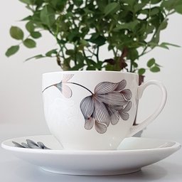 Jogo de Xícaras e Pires 12 Peças Premium Flor - 8