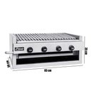 Ver imagem 2 de Char Broiler À Gás Inox Grelha 4 Queimadores 83x50 Gg80 Fire