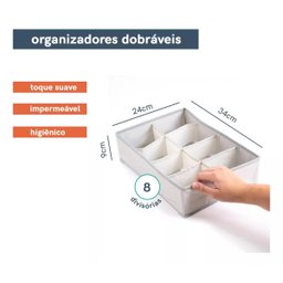 Organizador de Gavetas com 8 Divisórias para Roupas Intimas - 8
