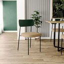 Ver imagem 2 de Kit 08 Cadeiras para Sala de Jantar Melina L02 Facto Verde Musgo Linho Bege Escuro - Lyam Decor