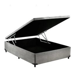 Cama Box Bau Viúva 1,28 X 1,88 X 0,40 Inteiriço Premium Sued Cinza - 2