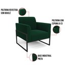 Ver imagem 4 de Namoradeira e 2 Poltronas Industrial Alta Preto Marisa Bouclê Verde D03 - D’Rossi