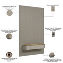 Ver imagem 5 de Painel Ripado para TV 75 pol com Bancada Suspensa Orgânica 180cm Slats L05 Tauari Gris Fosco - Lyam 