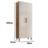 Armario Lavanderia Melissa 2 Pts 2,24m Castanho/off White - 3
