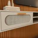 Ver imagem 2 de Rack Suspenso para Tv Santorini com Nichos Organizadores:off White