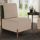 Ver imagem 2 de Poltrona Decorativa Sala de Estar Living Hungria L02 Couríssimo Verde Linho Bege Escuro - Lyam Lyam 