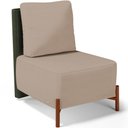 Ver imagem 1 de Poltrona Decorativa Sala de Estar Living Hungria L02 Couríssimo Verde Linho Bege Escuro - Lyam Lyam 