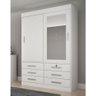 Guarda Roupa Solteiro Com Espelho 6 Gavetas branco - 4