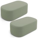 Ver imagem 1 de Kit 02 Puffs Decorativos Orgânicos para Living Quarto 100cm Doha W01 Bouclê Oliva - Lyam Decor