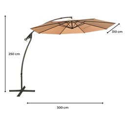 Ombrelone Lateral Saba Rivatti 300 cm em Alumínio com Base em Cruz e Capa em Poliéster Marfim - 3