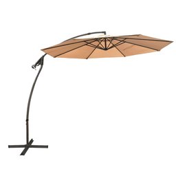 Ombrelone Lateral Saba Rivatti 300 cm em Alumínio com Base em Cruz e Capa em Poliéster Marfim - 1