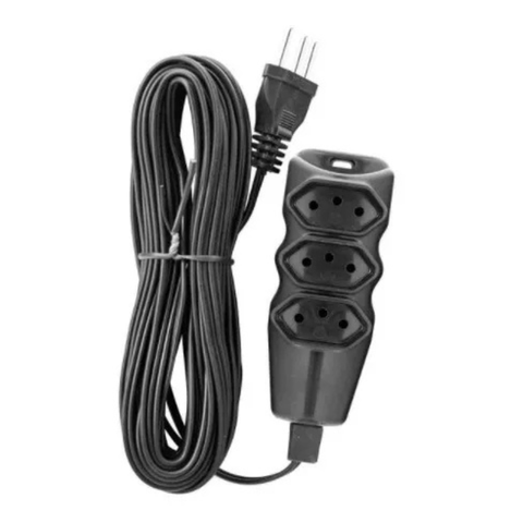 Extensao 2p+t Cabo Pp 3x0,75m 5,0m 10a Pt Megatron