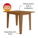 Ver imagem 5 de Mesa de Jantar Kate com 4 Cadeiras Estofadas Linea Suede Carvalho Poliman