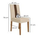 Ver imagem 3 de Mesa de Jantar Kate com 4 Cadeiras Estofadas Linea Suede Carvalho Poliman