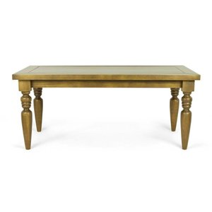 Mesa de Jantar Madeira Maciça 200cm Pés Torneados Oregon Flora