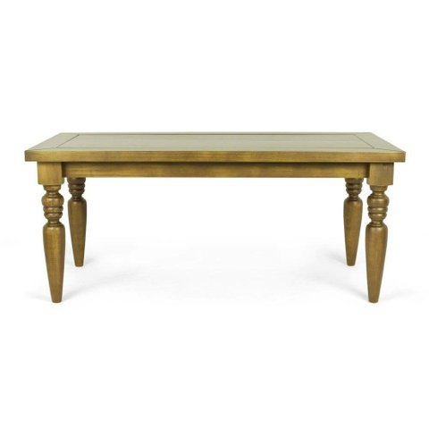 Mesa de Jantar Madeira Maciça 200cm Pés Torneados Oregon Flora