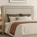 Ver imagem 2 de Cabeceira Cama Box Casal 140 Cm London Veludo Bege Claro - Nexta Casa