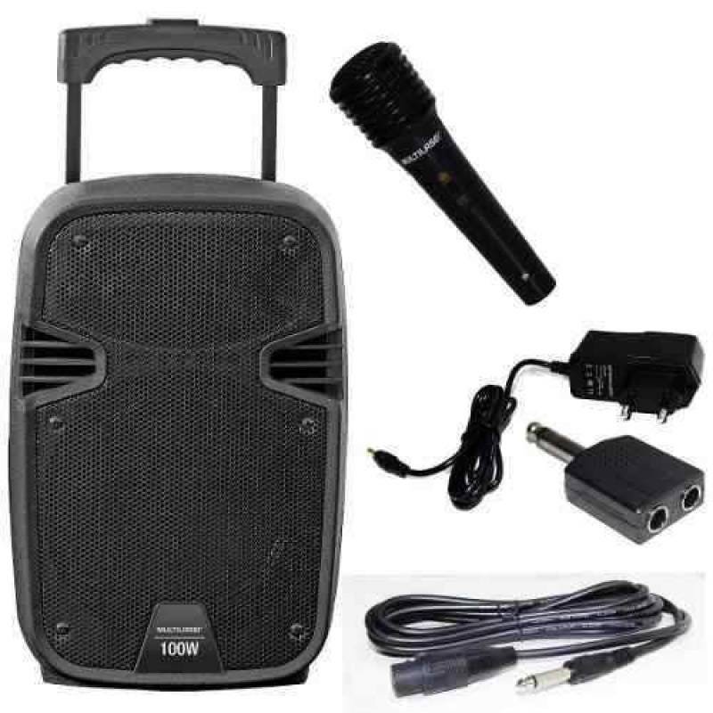 Caixa de Som Amplificadora Trolley 8 Polegadas Bt Fm SD USB P2 - Sp258 Multilaser - 1