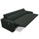 Ver imagem 4 de Sofá 3 Lugares Rettrátil Reclinável Elétrico 224cm Mazi L06 Couro Verde Escuro - Lyam Decor