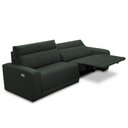 Ver imagem 1 de Sofá 3 Lugares Rettrátil Reclinável Elétrico 224cm Mazi L06 Couro Verde Escuro - Lyam Decor