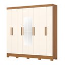 Ver imagem 2 de Guarda Roupa Casal 8 Portas e 4 Gavetas com Espeho Prime Bege/Cinamomo/Off White