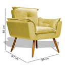 Ver imagem 2 de Poltrona Cadeira Decorativa Opala - Veludo Amarelo