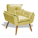 Ver imagem 1 de Poltrona Cadeira Decorativa Opala - Veludo Amarelo