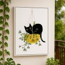 Ver imagem 3 de Quadro Canvas Gato no Vaso de Plantas Mold.preta:70x50cm