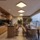 Ver mais imagens de Plafon Space Quadrado Madeirado Led 40x40 24w Bivolt Multitemperatura