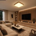 Ver imagem 7 de Plafon Space Quadrado Madeirado Led 40x40 24w Bivolt Multitemperatura