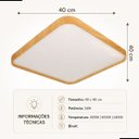 Ver imagem 2 de Plafon Space Quadrado Madeirado Led 40x40 24w Bivolt Multitemperatura