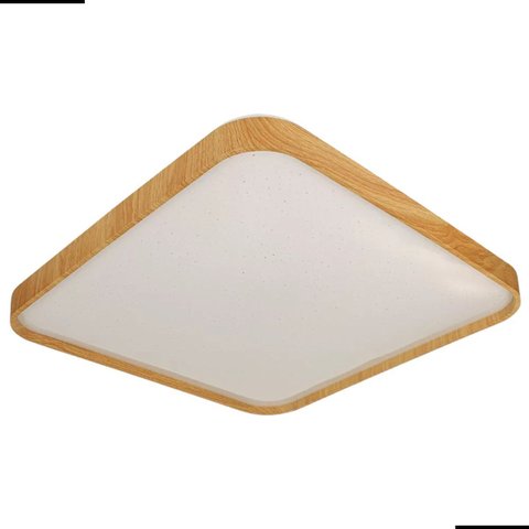Plafon Space Quadrado Madeirado Led 40x40 24w Bivolt Multitemperatura