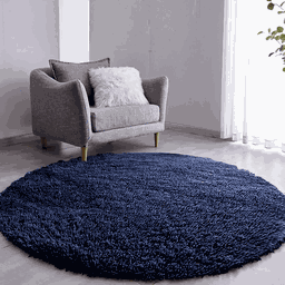 Tapete Sala Felpudo Peludo Cinza Redondo 60 cm - 1