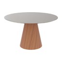 Ver imagem 1 de Mesa de Jantar Redonda Cone com Vidro Off White 130cm