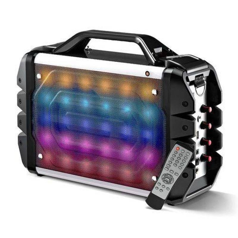 Ver imagem 1 de Caixa de Som Multilaser Amplificada LED - 100W Rms Alça Microfone Bluetooth USB SD Rádio Fm - Sp251