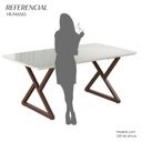Ver imagem 4 de Mesa para Sala de Jantar Retangular 160x90cm MDF com Vidro Império Branco/Marrom/Off White