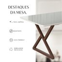 Ver mais imagens de Mesa para Sala de Jantar Retangular 160x90cm MDF com Vidro Império Branco/Marrom/Off White