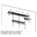 Ver imagem 2 de Roupeiro aramado quarto pequeno closet feminino solteiro 3,10 PT