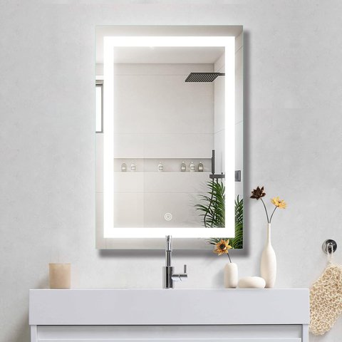 Espelho 80x60 Led 3 Cores Temperaturas Frio Neutro e Quente Banheiro Retangular 60x80 Tecla