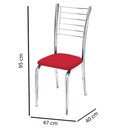 Ver imagem 4 de Kit 3 Cadeiras Iara Cromada para Cozinha - Corino Vermelho