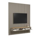 Ver imagem 6 de Painel Ripado Modular 258cm Ozero Mdp/mdf Nicho Arredondado Gris/tauari Fosco G77 - Gran Belo